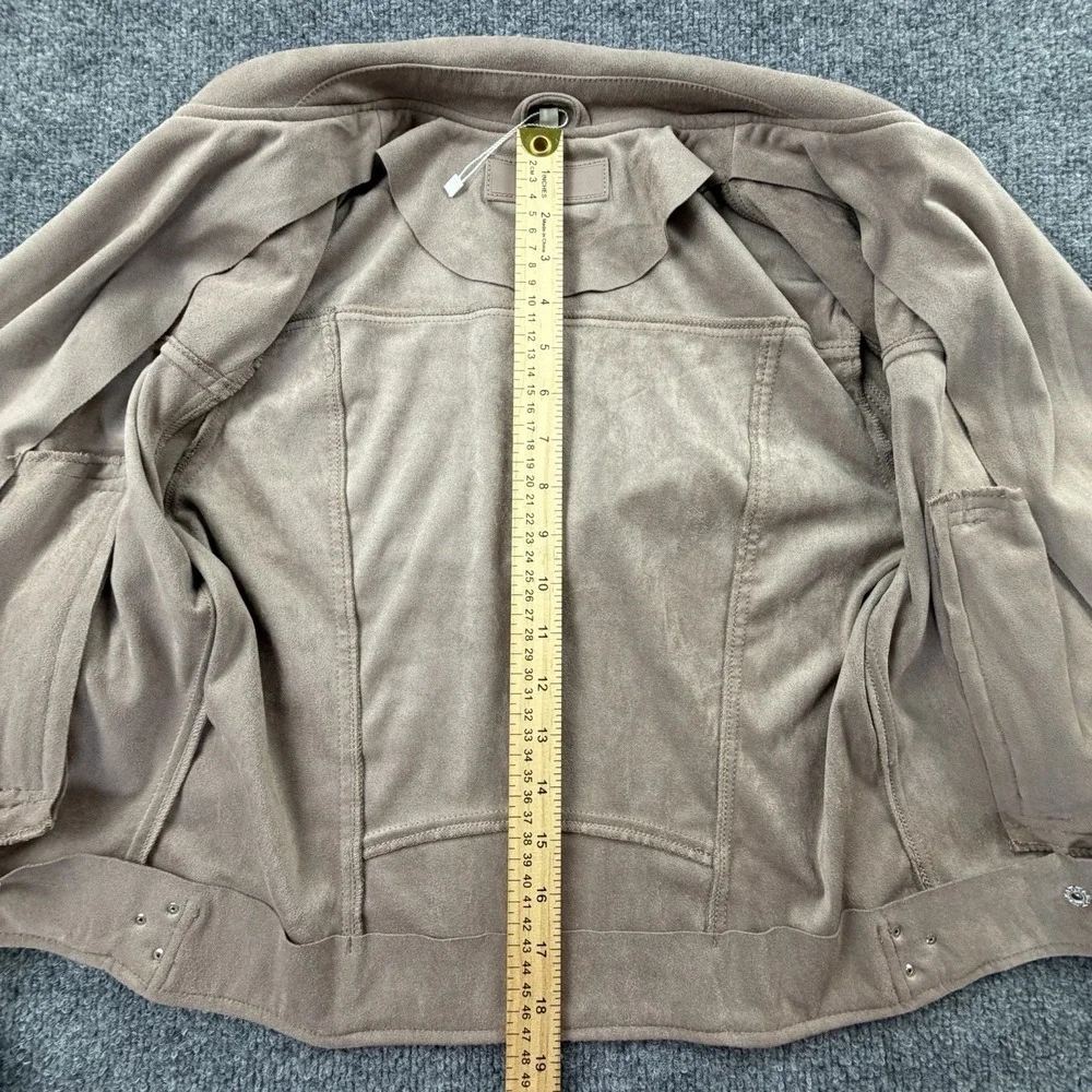 BLANKNYC Suede Moto Jacket Womens M Beige Cropped Biker Zip‎ NWOT